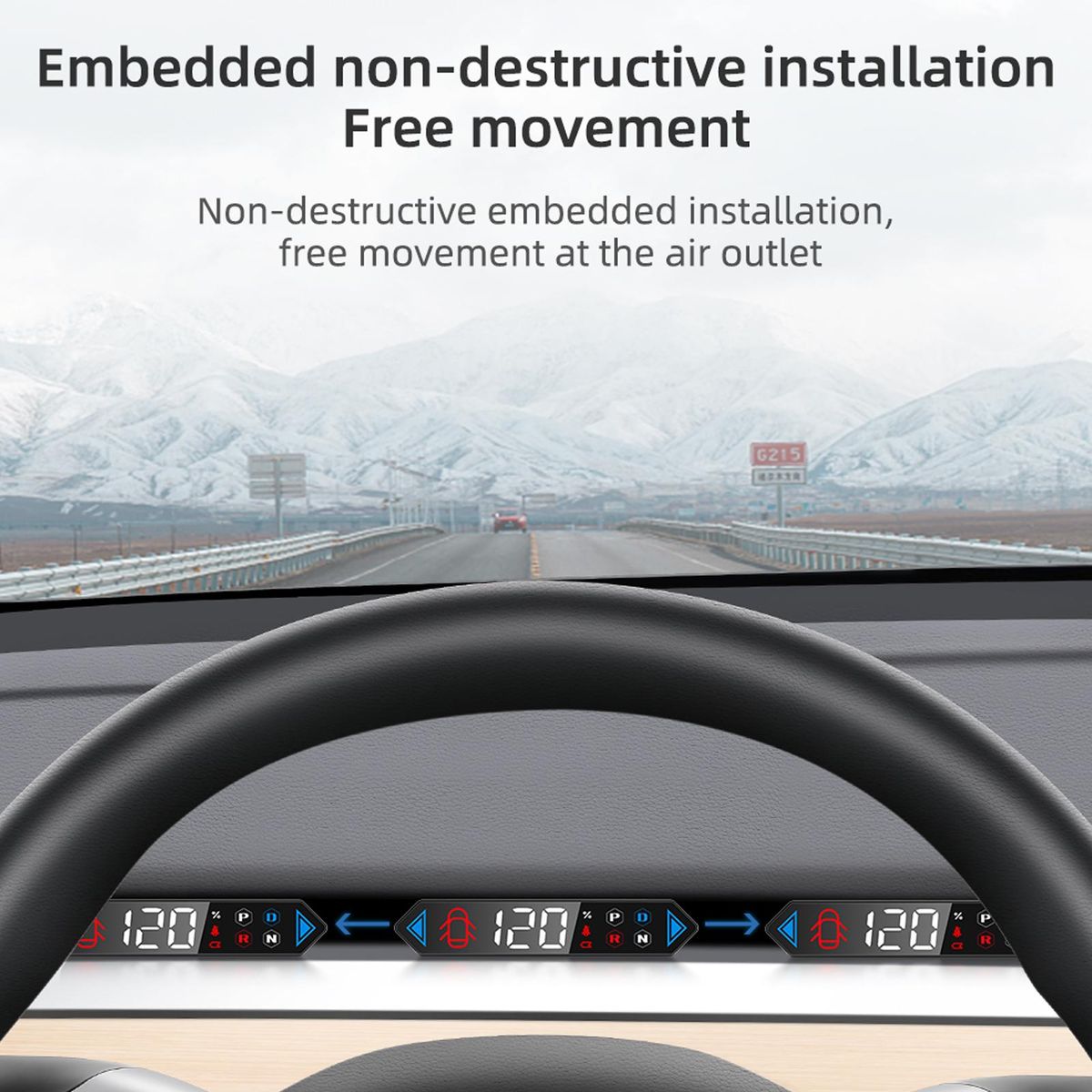 Heads up Display Replacement for Tesla Model 3/Y 2019-2023 Display Speed Gear Turn Signal Battery Door Seat Belt Remaining
