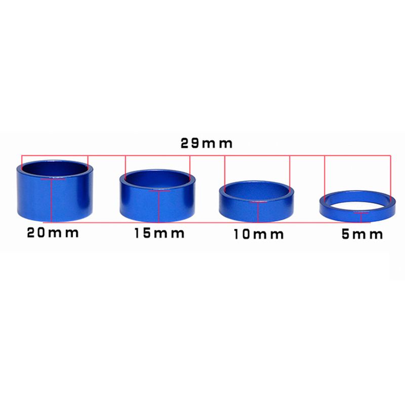 4Pcs Set 5 10 15 20mm Aluminum Alloy Headset Stem Spacer