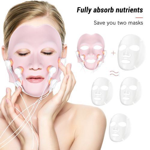 Red LED Light Photon Therapy Soft  Mask Face Massager With Controller Acupoint Vibration Anti Wrinkles Korean Skincare Tools