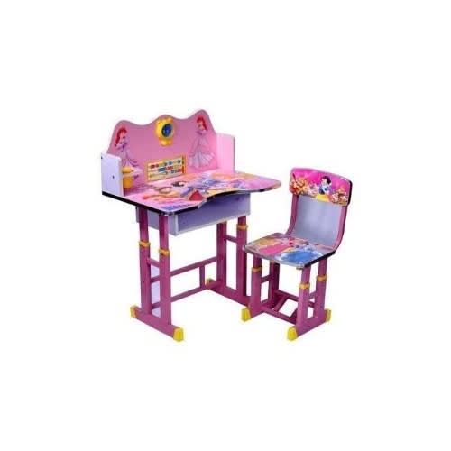 Children's Study Table And Chair Set - Pink