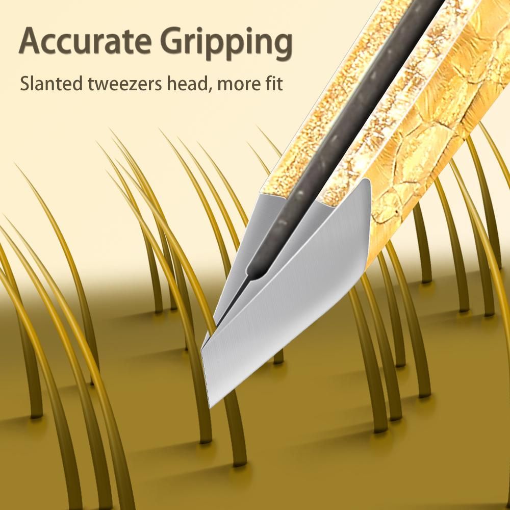 Stainless Steel Eyebrow Tweezers, Precision Tweezers for Eyebrows Ingrown Hair Removal Fine Hairs Puller Makeup Tool
