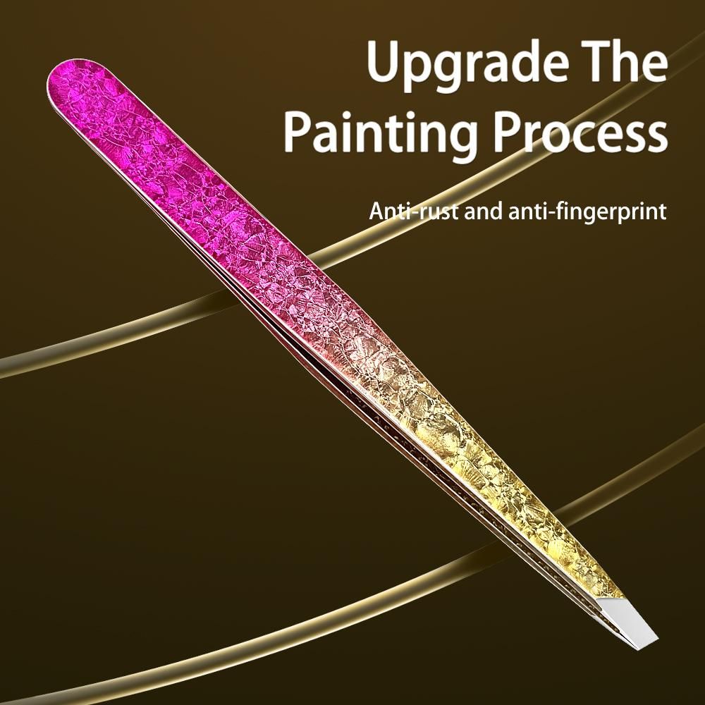 Stainless Steel Eyebrow Tweezers, Precision Tweezers for Eyebrows Ingrown Hair Removal Fine Hairs Puller Makeup Tool