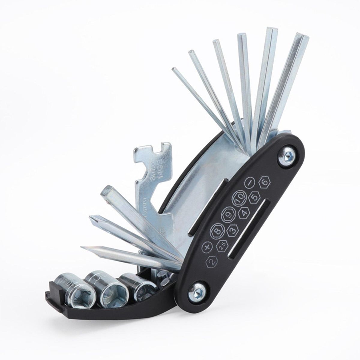 Bike Repair Kit 16-in-1 Multifunctional Tool Set for Mountain Road Silver