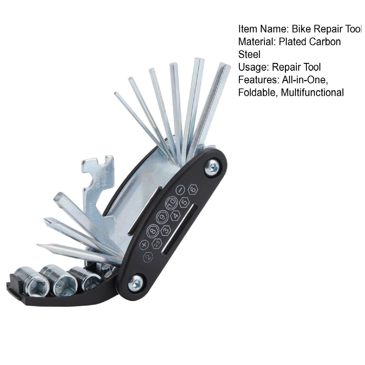 Bike Repair Kit 16-in-1 Multifunctional Tool Set for Mountain Road Silver