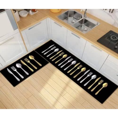 Anti-slip And Absorbent Kitchen Runner Mats - 2 pieces