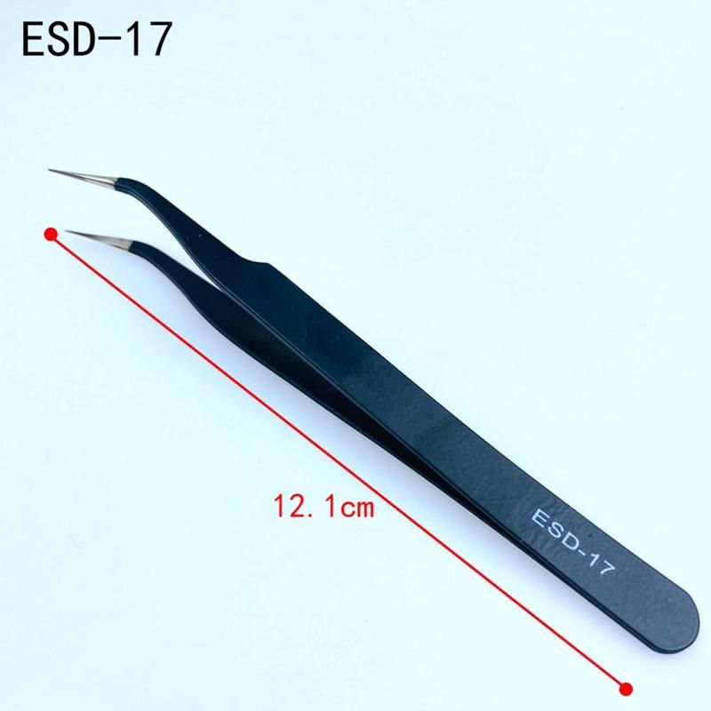 Anti-Static Tweezers Combination Set Cloth Bag 9-Piece