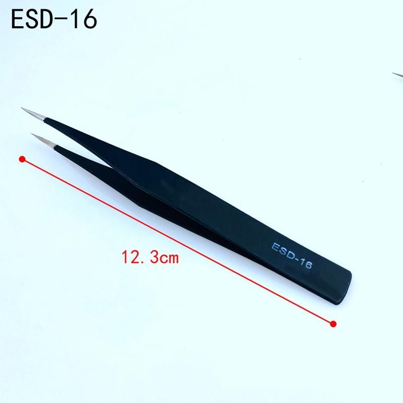 Anti-Static Tweezers Combination Set Cloth Bag 9-Piece