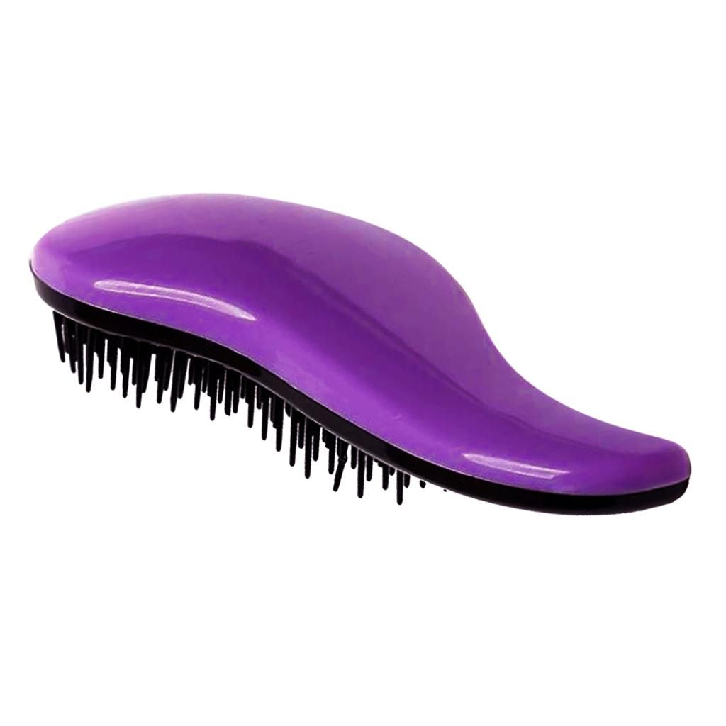 PORTABLE HAIR DETANGLING BRUSH FOR WOMEN CHILDREN, NO PAIN COMB Purple