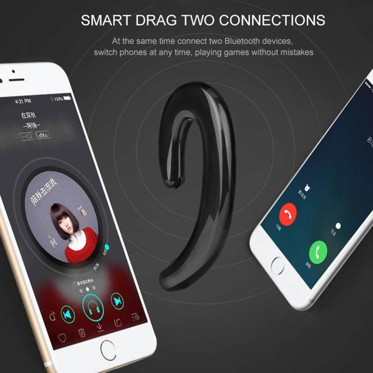 Driving Bluetooth Wireless Headphone With Mic HD Call Bone Conduction Sports Headset BDZ