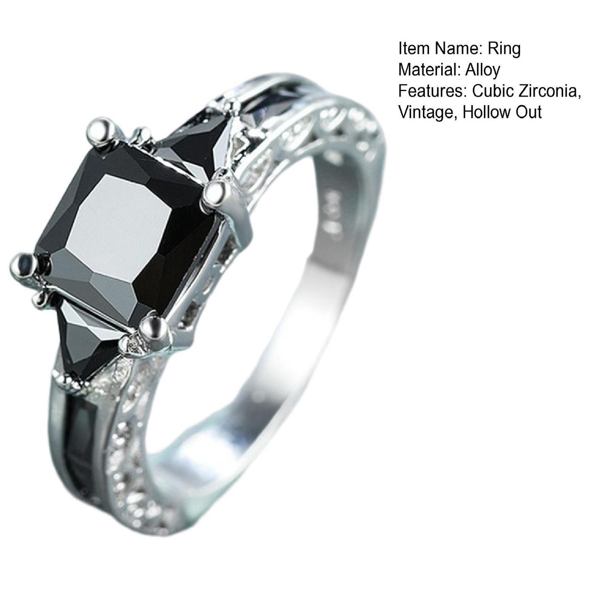 Finger Band Lady Promise Wedding Band Ring Black