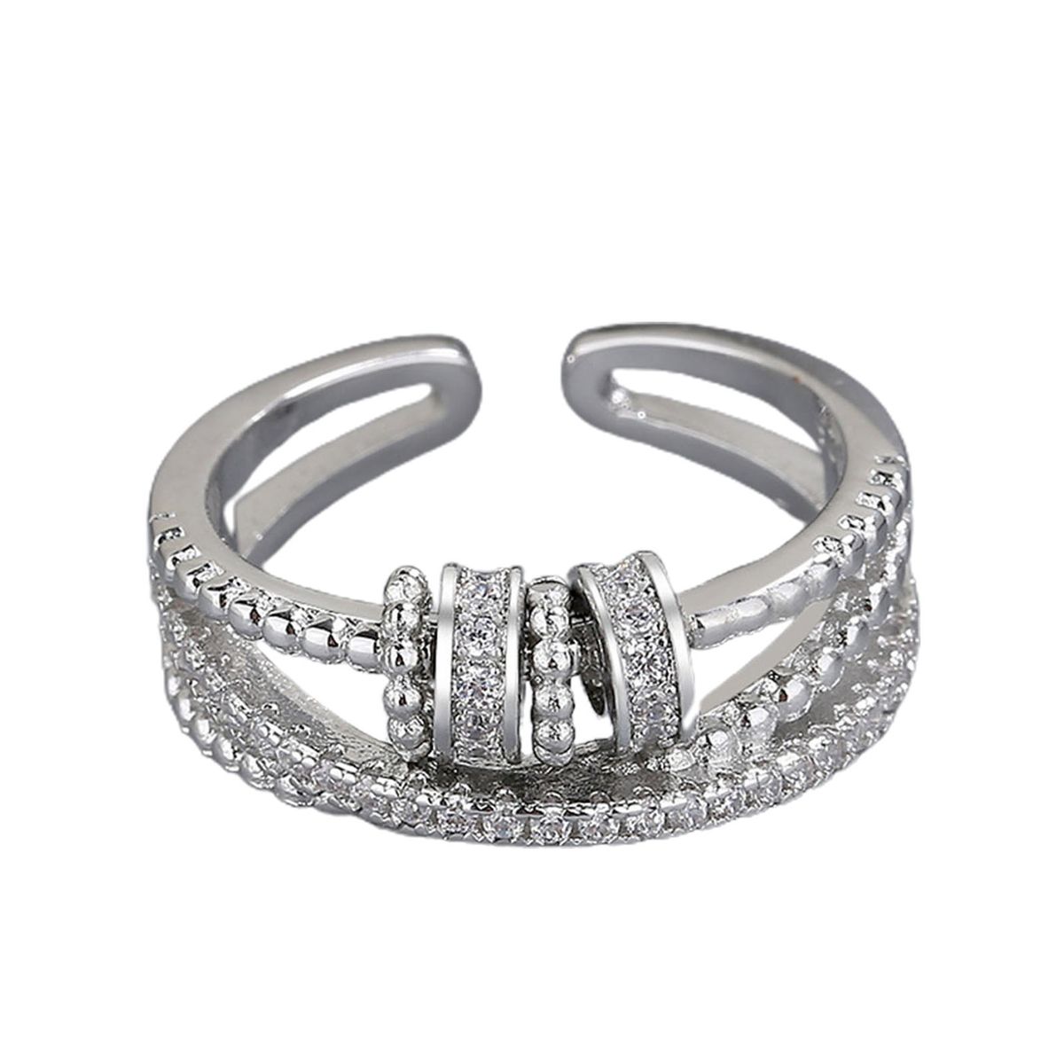 Women Ring Opening Good Luck Ring Platinum