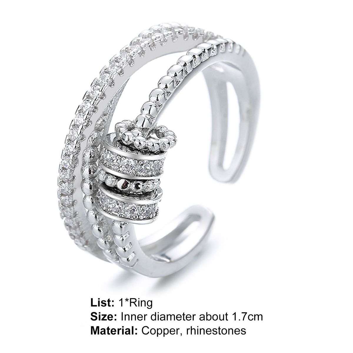 Women Ring Opening Good Luck Ring Platinum