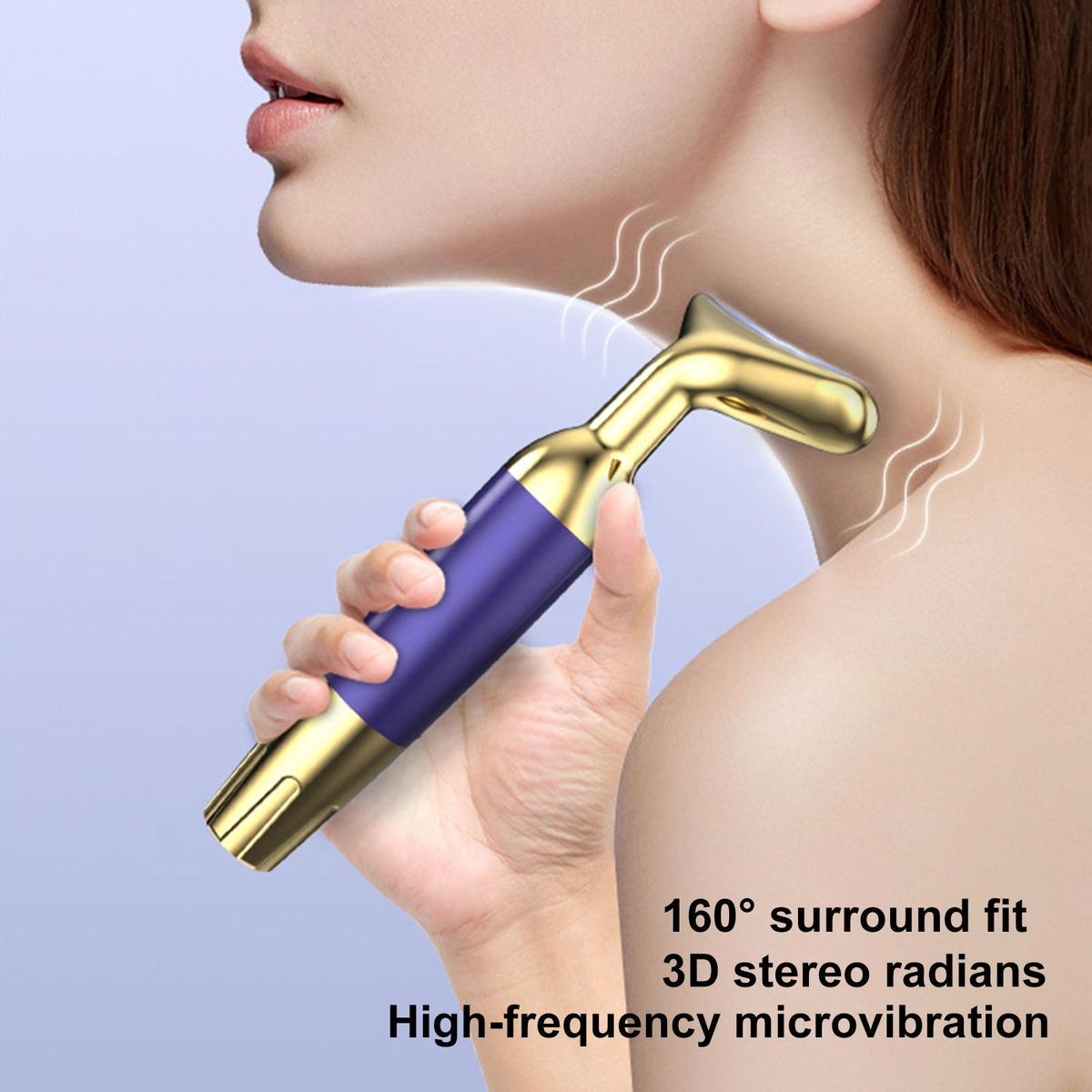 Vibrating Neck Massager Vibrantlift Neck Massager Enhance Skin Purple