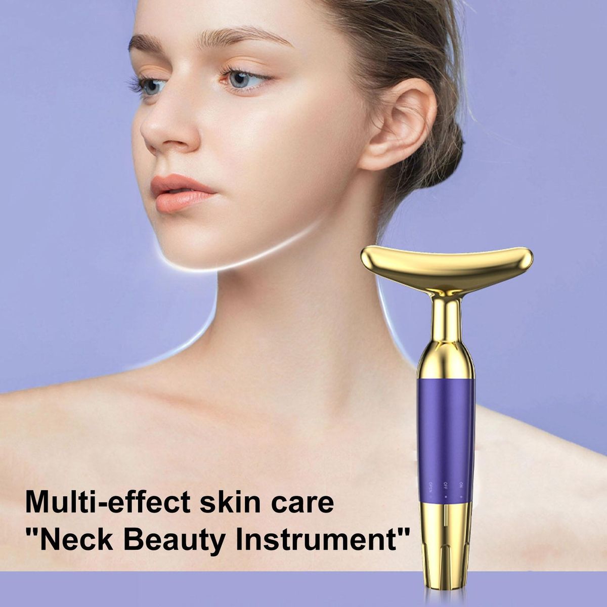 Vibrating Neck Massager Vibrantlift Neck Massager Enhance Skin Purple