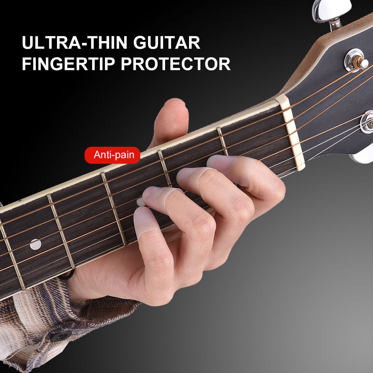 Ultra-Thin Guitar Fingertip Protector Anti-Slip Silicone