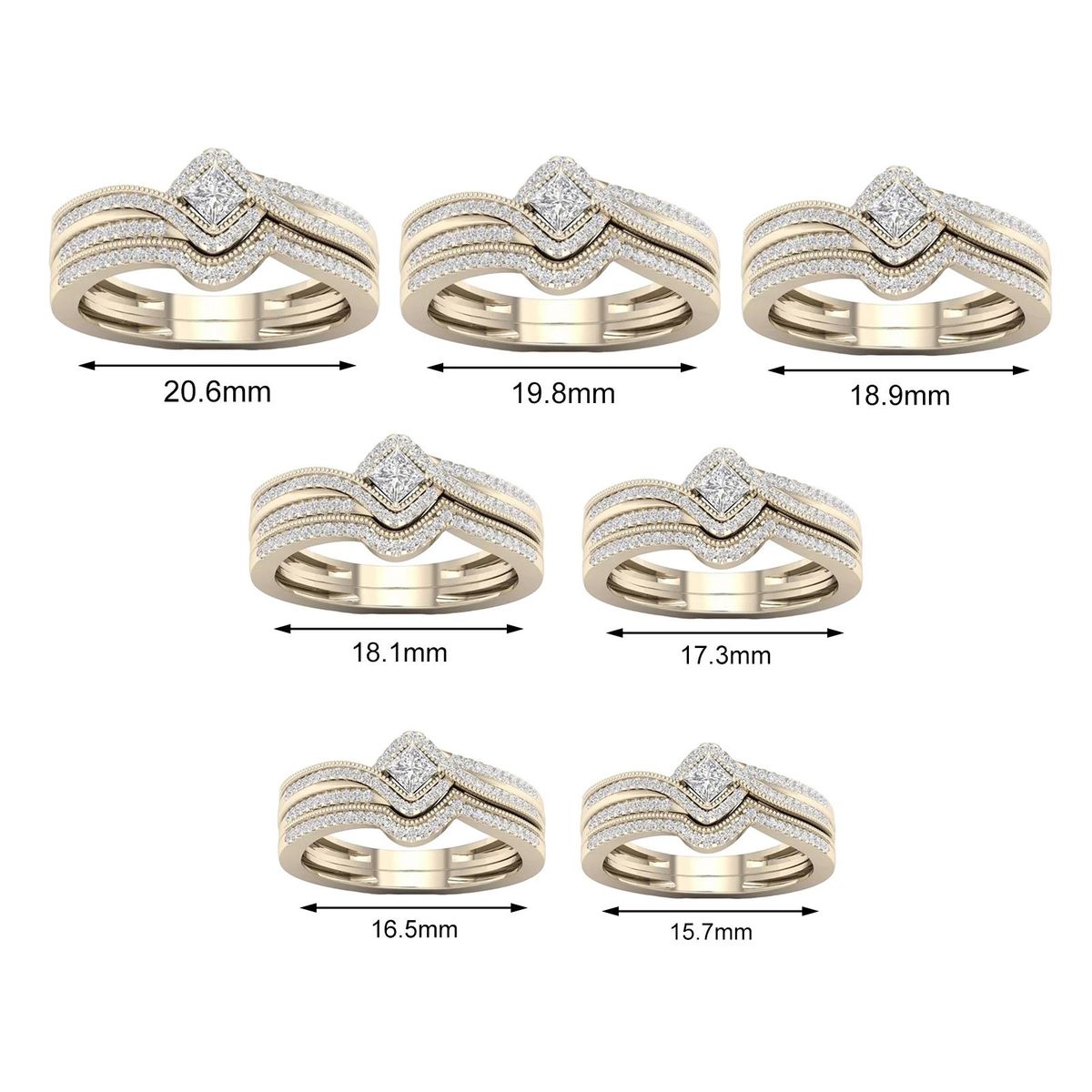 Engagement Ring Cubic Zirconia Ring Party Clothes Accessories Golden