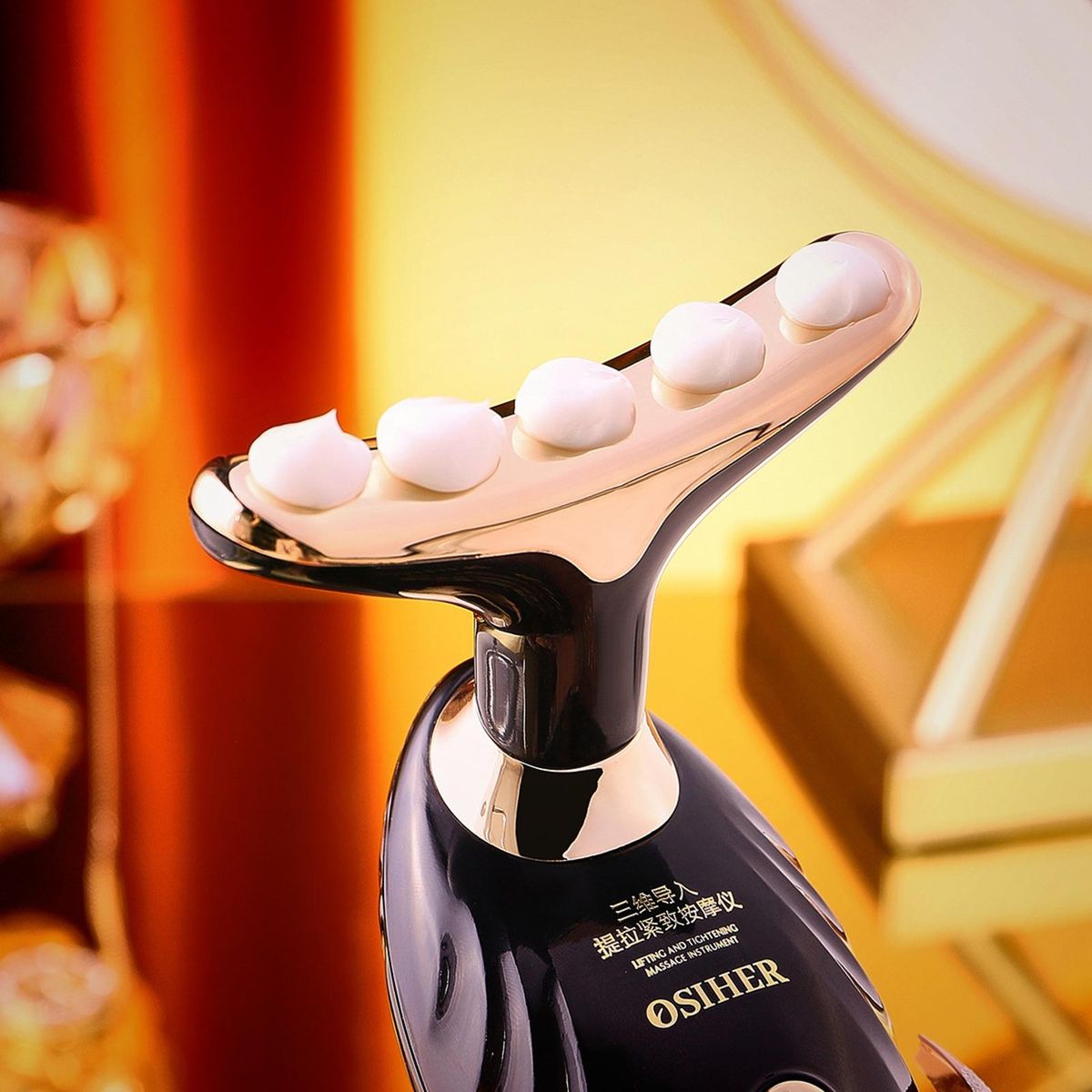 Face Neck Massager Wrinkle Removal Device Face Neck Firming Tool Black