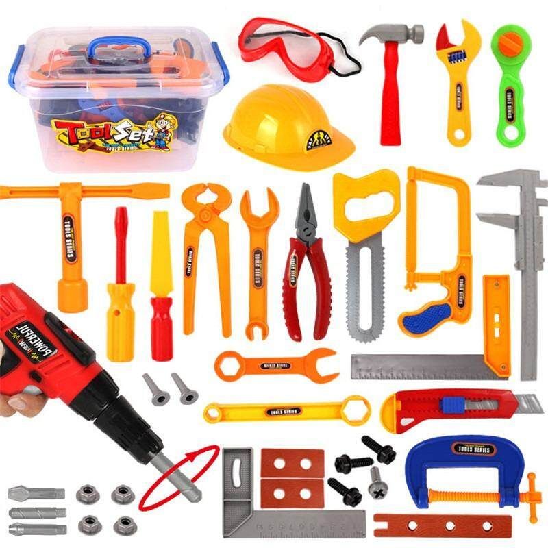 19/32/37 PCS Repair Tools Set Boy Kid Toys Craftsman Pretend Play Fixing Skill 19 Piece Set (OPP Bag)