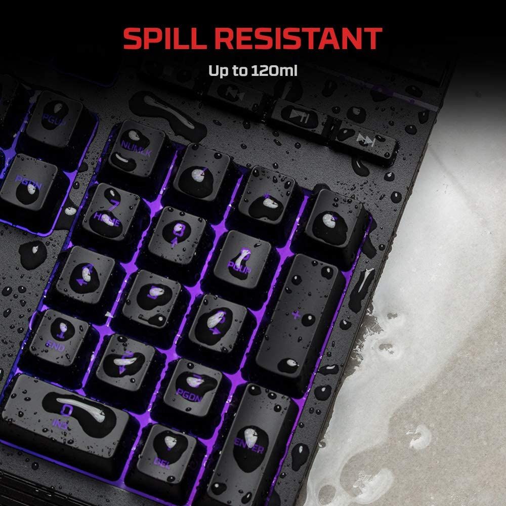 Alloy Core RGB - Membrane Gaming Keyboard - Comfortable Quiet Silent Keys With RGB LED Lighting Effects, Spill Resistant, Dedicated Media Keys