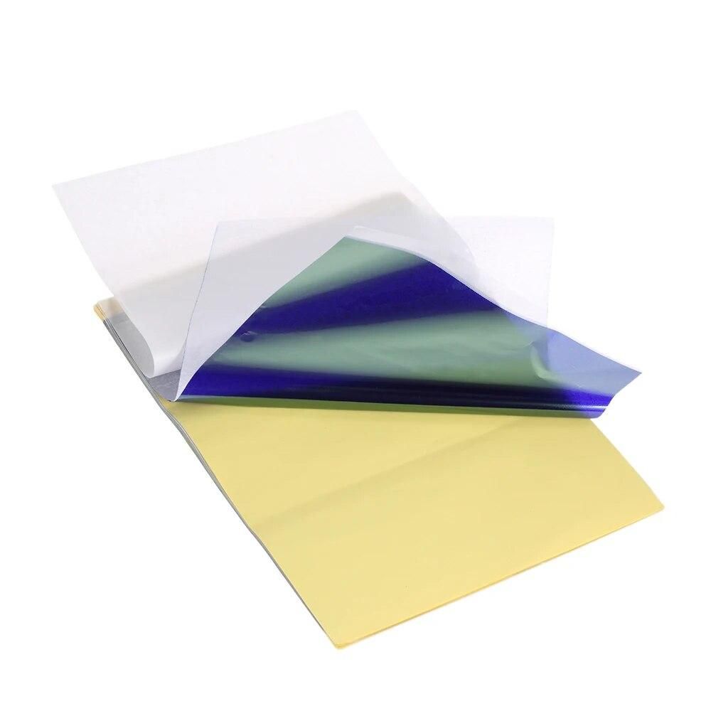15 Sheets Tattoo Stencil Transfer Paper Tattoo Supplies Carbon Thermal Paper Stencil Copier Paper Tracing Paper with 4 Layers