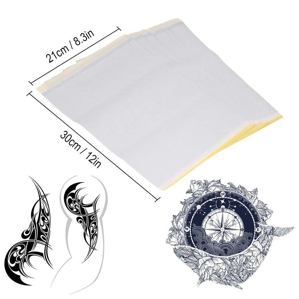 15 Sheets Tattoo Stencil Transfer Paper Tattoo Supplies Carbon Thermal Paper Stencil Copier Paper Tracing Paper with 4 Layers