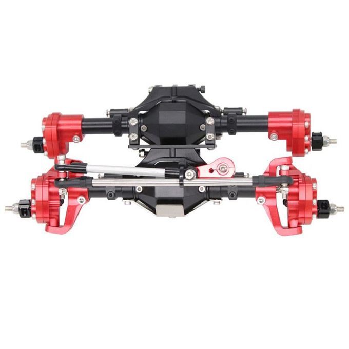 1 Pair Aluminum Alloy Front Rear Portal Axles For-Silver Red