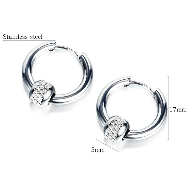 5 Pairs Men Mesh Circle Earrings
