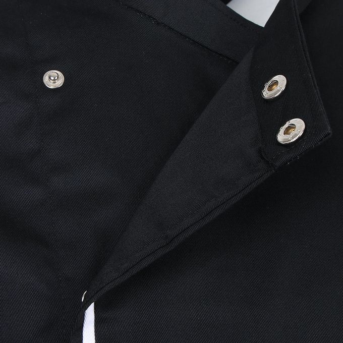 Retro Chef Jacket Coat Uniform Long Sleeve Hotel Kitchen 2XL Black
