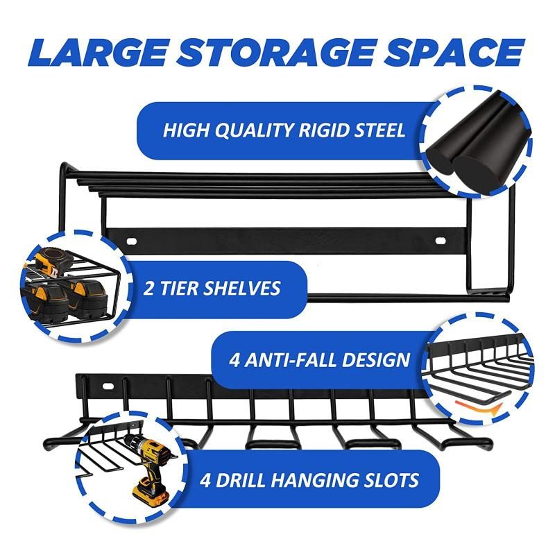 Power Tool Organizer Wall Mount Holder Storage Rack (Drill)