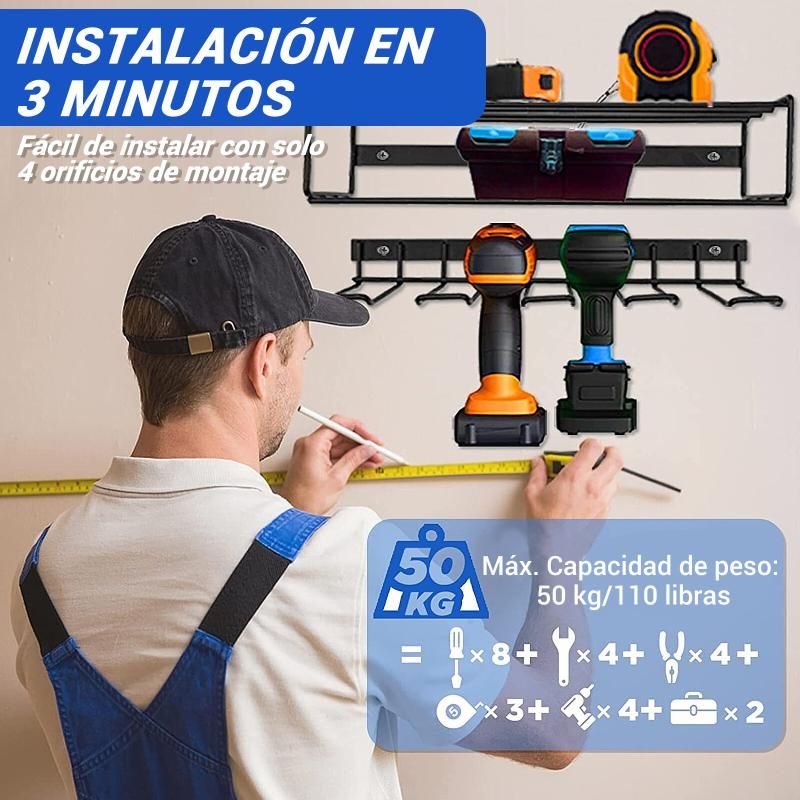 Power Tool Organizer Wall Mount Holder Storage Rack (Drill)