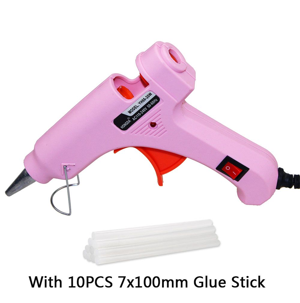 Pink Handy Professional High Temp Heater 20W Hot  Gun Repair Heat Tool With Hot Melt