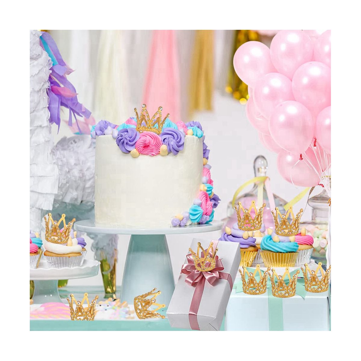 10 Pcs Gold Cake Topper Tiny Baby Small Rhines