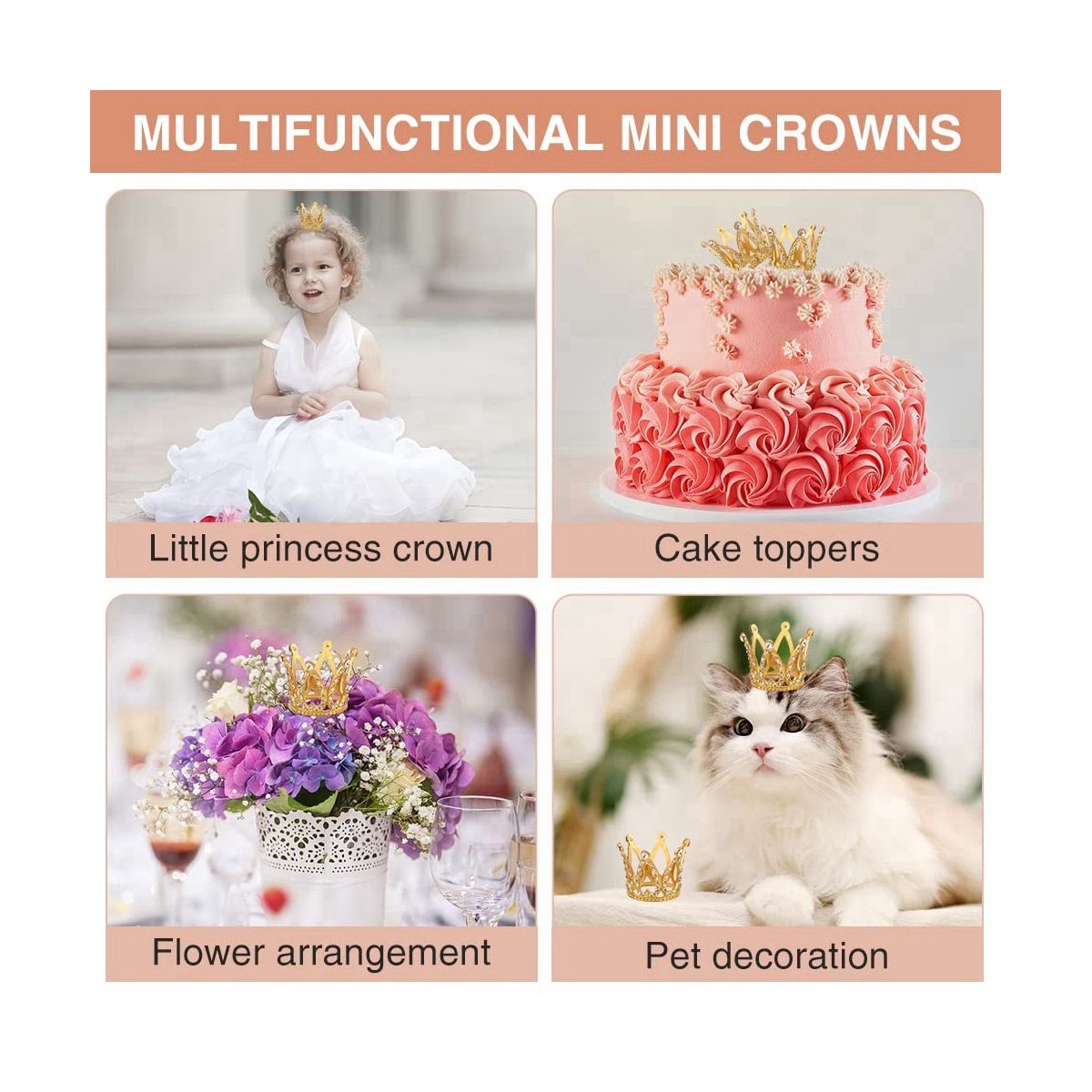 10 Pcs Gold Cake Topper Tiny Baby Small Rhines
