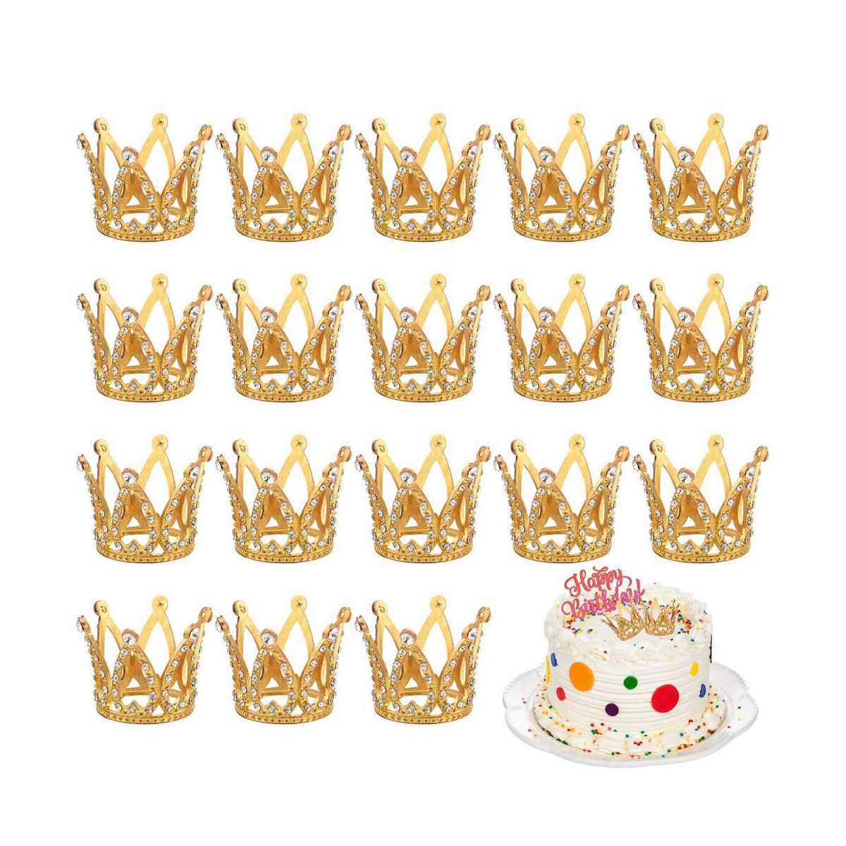 10 Pcs Gold Cake Topper Tiny Baby Small Rhines