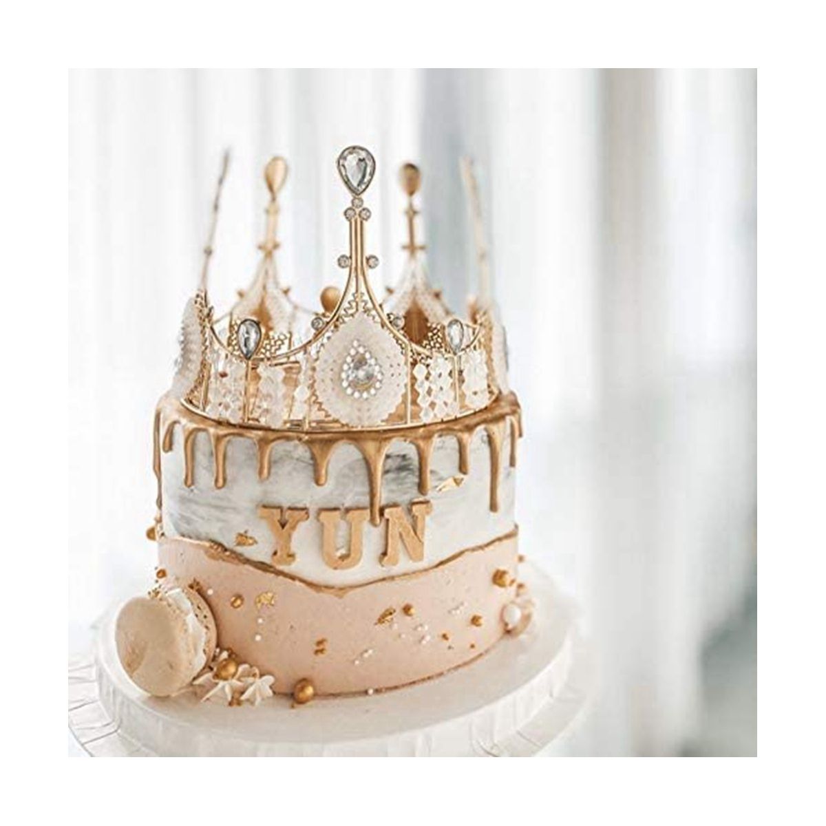 4Pcs Gold Crown Cake Topper for Baby Shower Birthday