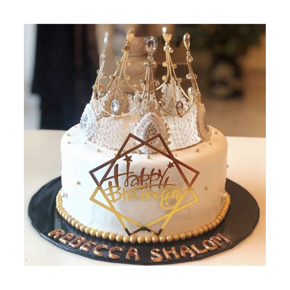 4Pcs Gold Crown Cake Topper for Baby Shower Birthday