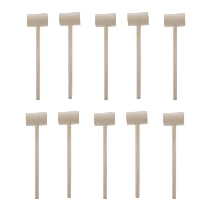 20pcs Mini Wooden Hammer Seafood Lobster Hardwood Mallet Beating Gavel