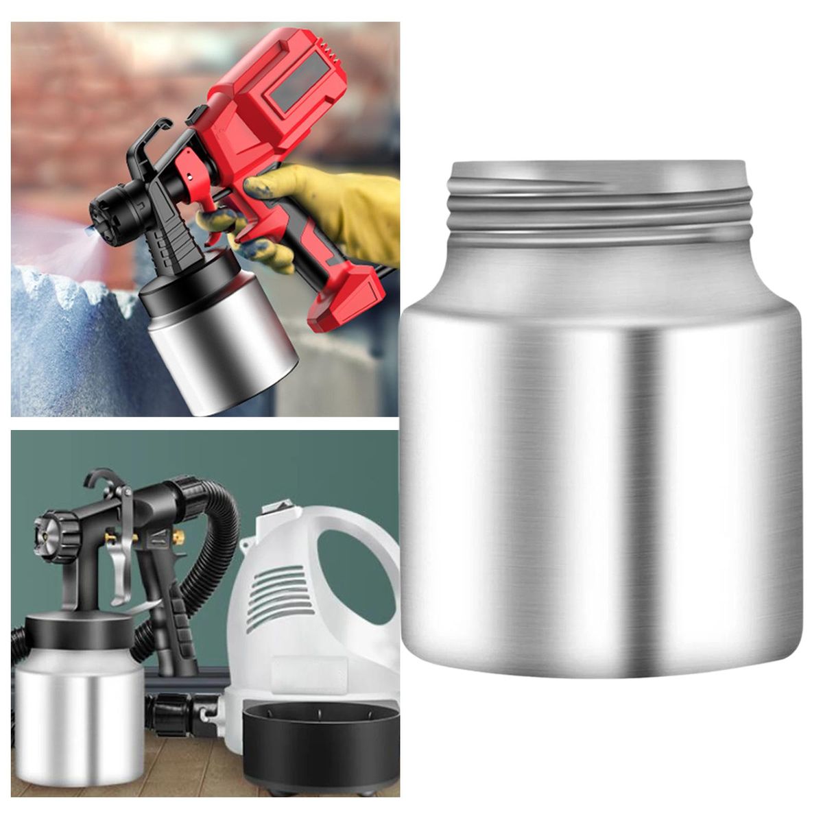 Electric Paint Sprayer Container 1000ml Quick Connect