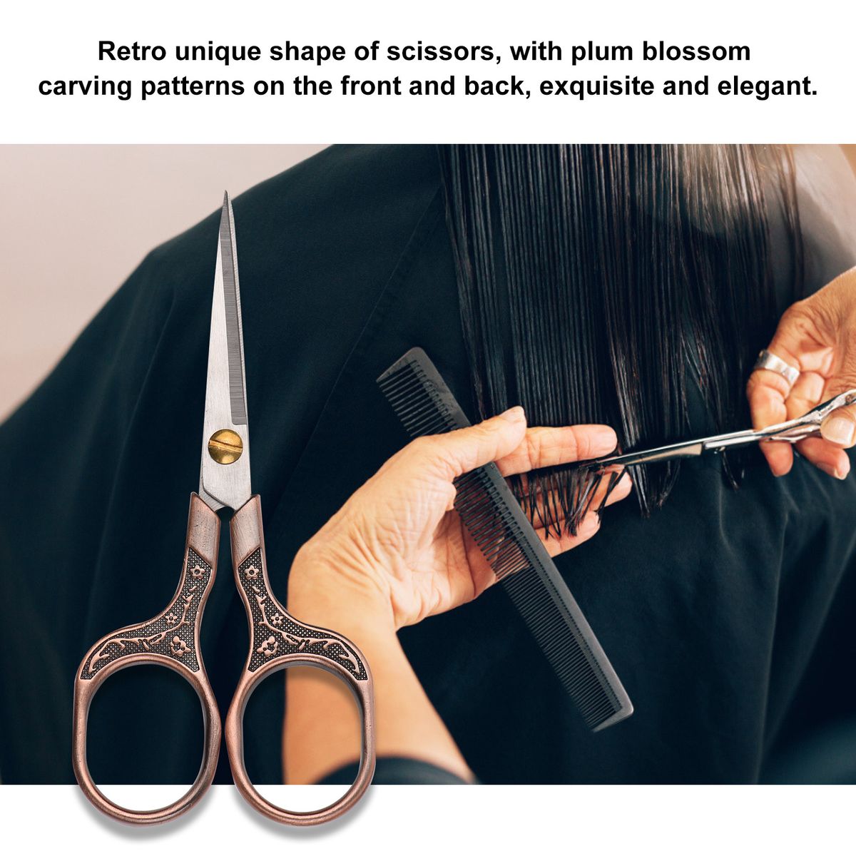 Salon Barber Stainless Steel Scissors Plum Blossom Sharp