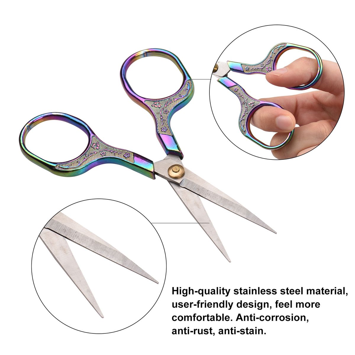 Salon Barber Stainless Steel Scissors Plum Blossom Sharp
