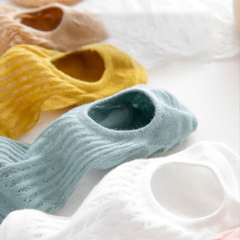 1 Pair Women Invisible Boat Socks Summer Silicone Non-slip Chaussette Ankle Low Cut Hollow mesh Breathable Short Thin Sock