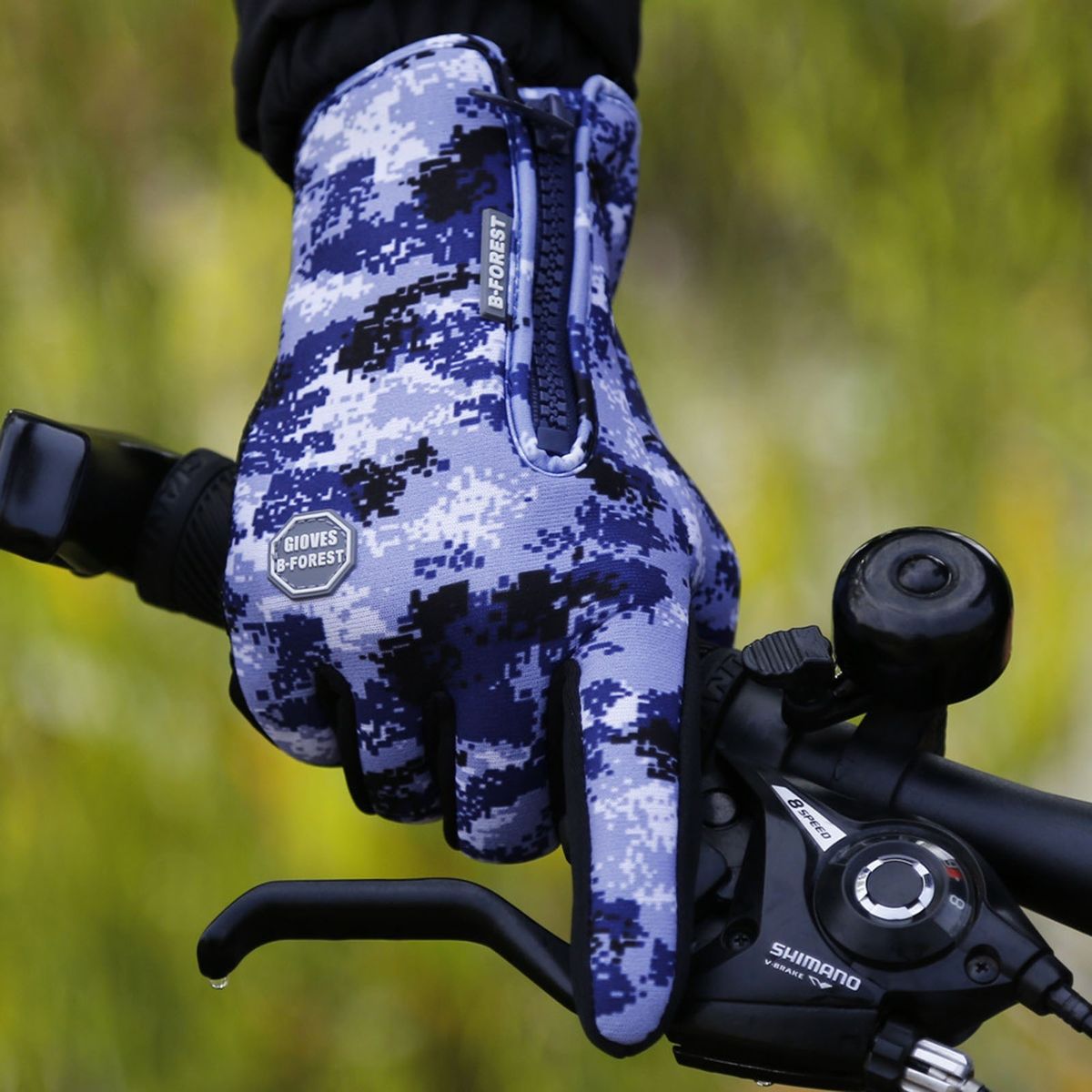 Zipper Winter Running Gloves For Men Women Thermal Hand