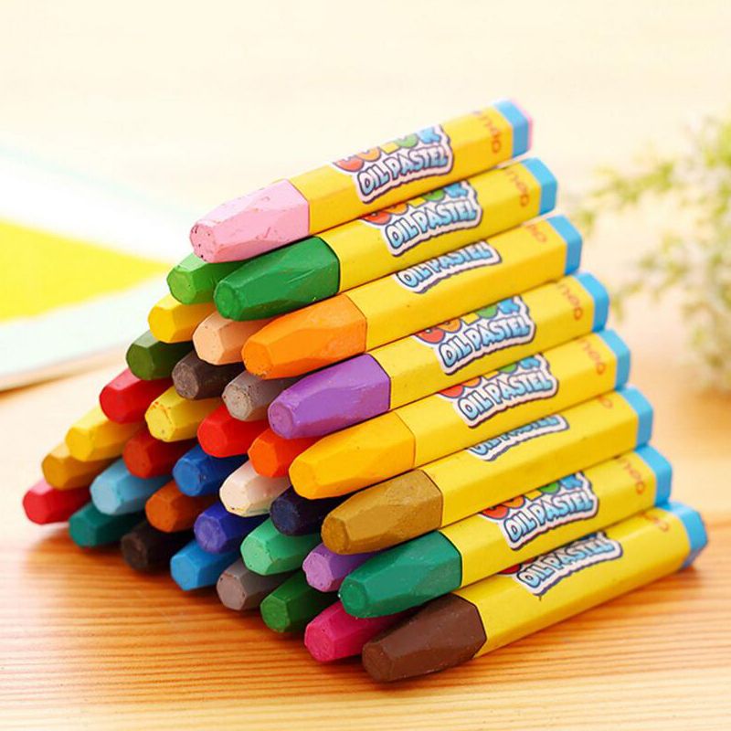 12 Colors Caryon Pencils Wax Drawing Set Artist Paint Oil