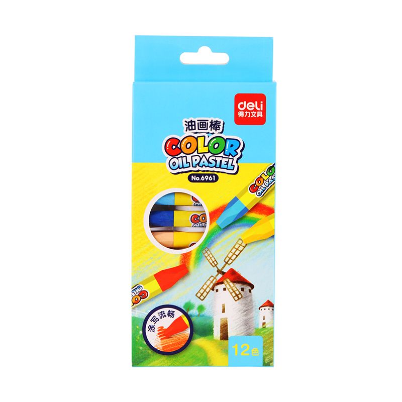 12 Colors Caryon Pencils Wax Drawing Set Artist Paint Oil