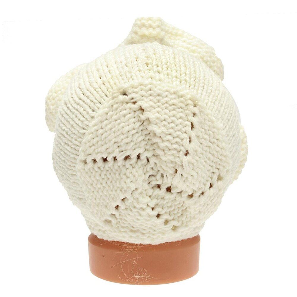 Toddler Kids Girl Boy Baby Infant Winter Warm Bonnet Crochet Knit Hat Beanie Cap Ivory Beige