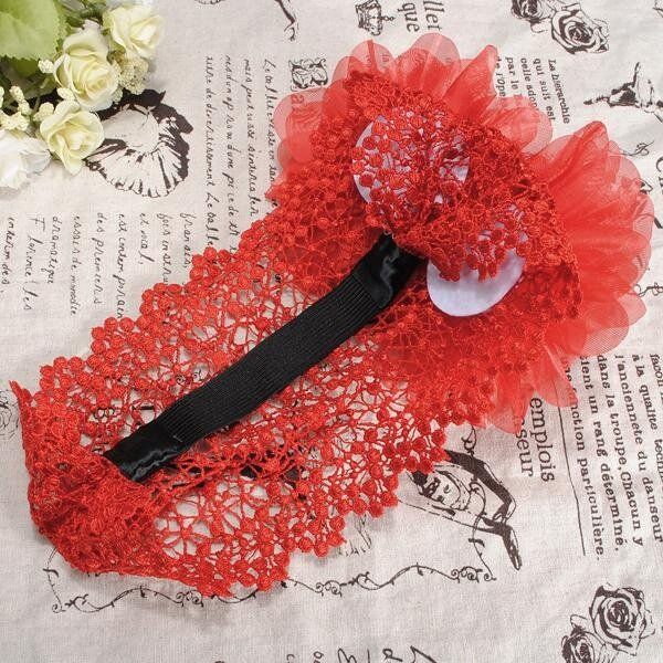 1Pcs Baby Girl Toddler Lace Flower HeadBand Hair Band Headwear Hat Bow 2 Colors Gules