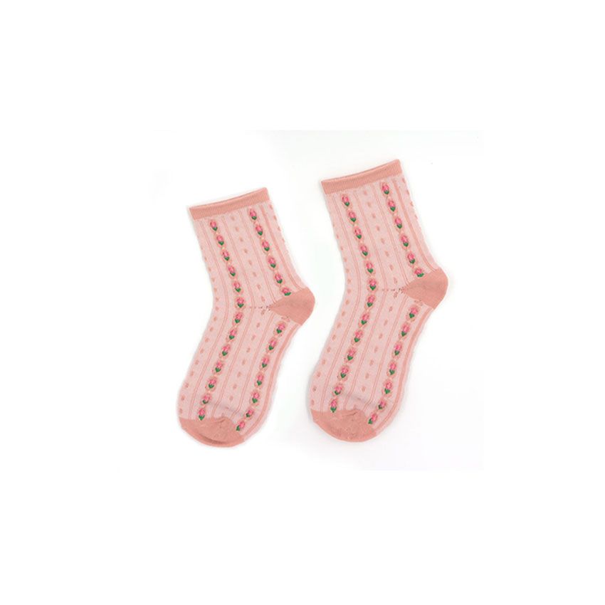 Pink Warm Ins Thickened Socks Children's Middle Tube Socks Winter Pure Cotton Plush Lovely Japanese Towel Long Tube Stockings