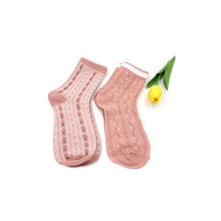 Pink Warm Ins Thickened Socks Children's Middle Tube Socks Winter Pure Cotton Plush Lovely Japanese Towel Long Tube Stockings