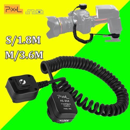 PIXEL FC-314 TTL Off Camera Remote Flash Speedlite Hot Shoe Sync Extension Cord Flashgun Cable 1.8m 3.6m For Panasonic Olympus CUIII