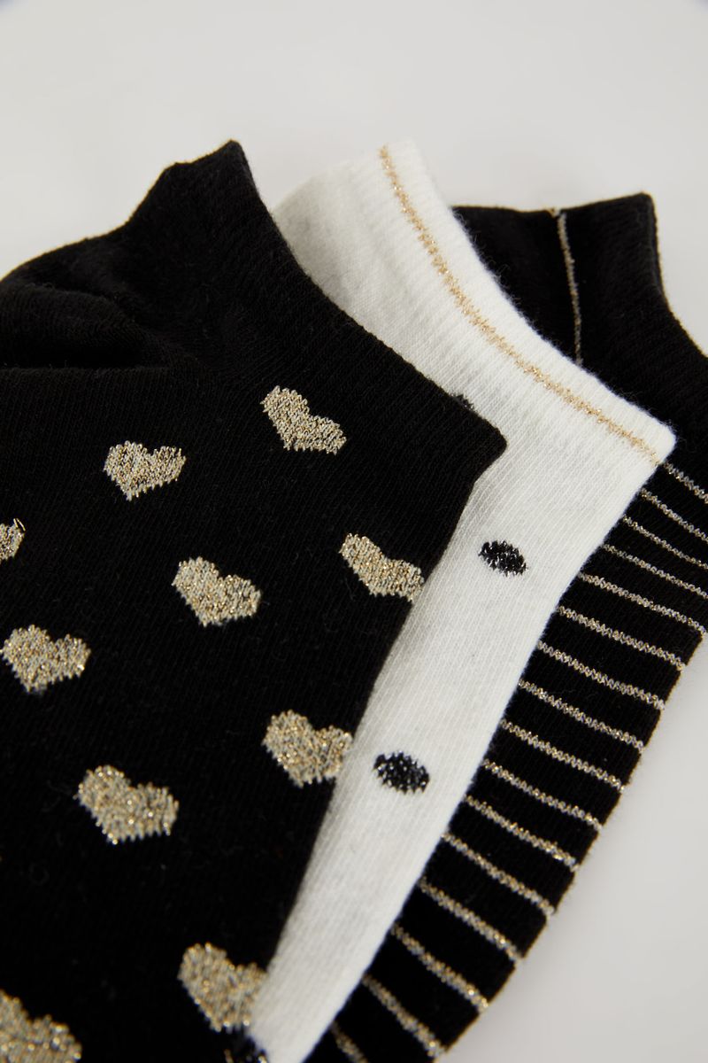 Woman Step 3 Low Cut Socks-Black